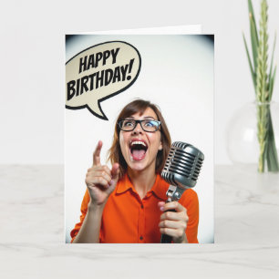Carte d'anniversaire avec cri de joie