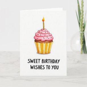 Carte d'anniversaire avec cupcake artistique