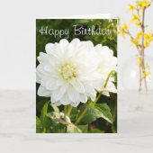 Carte d'anniversaire avec dahlias blancs (Fleur jaune)
