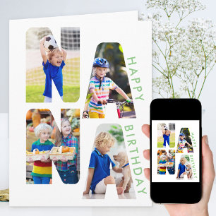 Carte d'anniversaire avec découpage de lettre phot