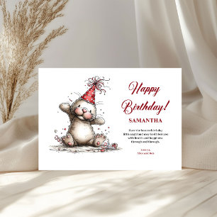 Carte d'anniversaire avec des animaux fantaisistes
