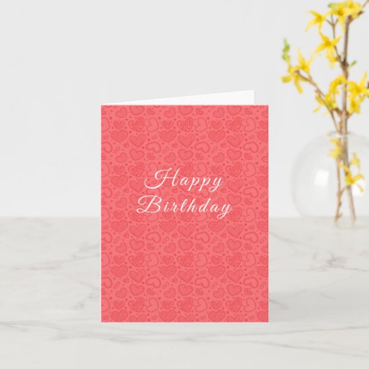 Carte d'anniversaire avec des cœurs - Romantique (Fleur jaune)