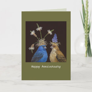 Carte d'anniversaire avec des fanions indigo