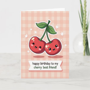 Carte d'anniversaire avec des fruits à carreaux