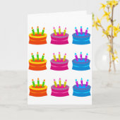 Carte d'anniversaire avec des gâteaux (Fleur jaune)