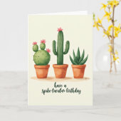 Carte d'anniversaire avec des plantes en pot sucré (Fleur jaune)