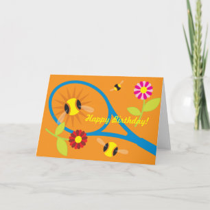 Carte d'anniversaire avec design de tennis mignon