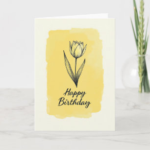 Carte d'anniversaire avec dessin en ligne douce