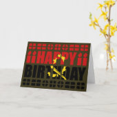 Carte d'anniversaire avec drapeau d'Angola (Fleur jaune)