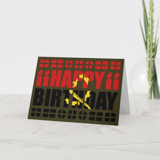 Carte d'anniversaire avec drapeau d'Angola (Devant)