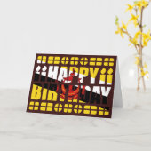 Carte d'anniversaire avec drapeau de Brunei (Fleur jaune)
