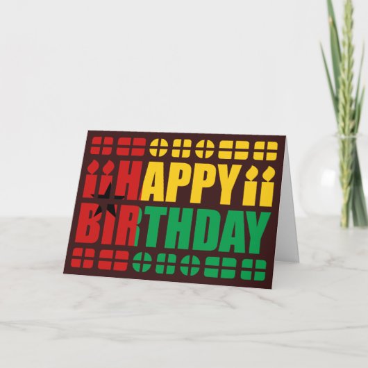 Carte d'anniversaire avec drapeau de Guinée-Bissau (Devant)