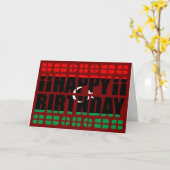 Carte d'anniversaire avec drapeau de Libye (Fleur jaune)