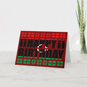 Carte d'anniversaire avec drapeau de Libye