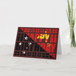 Carte d'anniversaire avec drapeau de Papouasie-Nou