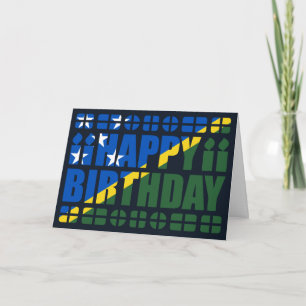 Carte d'anniversaire avec drapeau des Îles Salomon