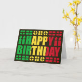 Carte d'anniversaire avec drapeau du Mali (Fleur jaune)