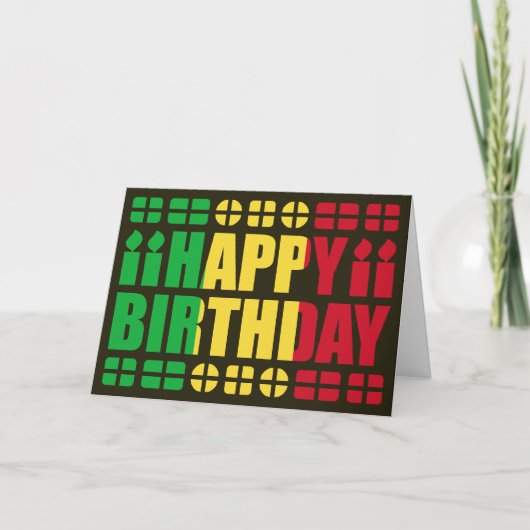 Carte d'anniversaire avec drapeau du Mali (Devant)