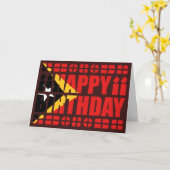 Carte d'anniversaire avec drapeau du Timor orienta (Fleur jaune)