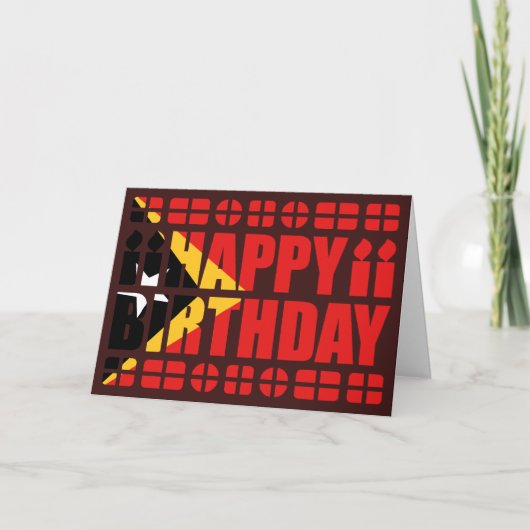 Carte d'anniversaire avec drapeau du Timor orienta (Devant)