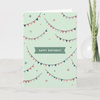Carte d'anniversaire avec drapeaux pastel