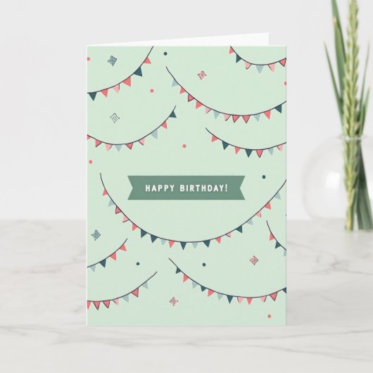 Carte d'anniversaire avec drapeaux pastel (Devant)
