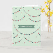 Carte d'anniversaire avec drapeaux pastel (Fleur jaune)