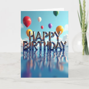 Carte d'anniversaire avec eau scintillante