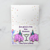 Carte d'anniversaire avec éléphants roses qui aime (Intérieur)