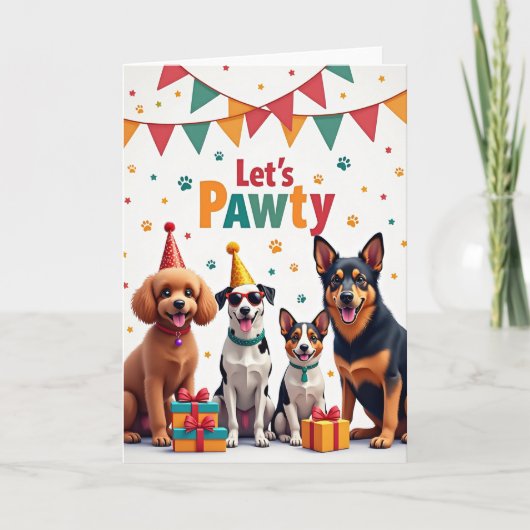 Carte d'anniversaire avec empreinte de patte (Devant)