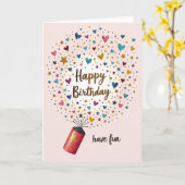 Carte d'anniversaire avec explosion de confettis j (Fleur jaune)