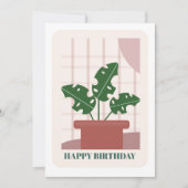 Carte d'anniversaire avec feuille de monstera vert (Devant)