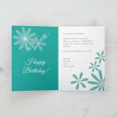Carte d'anniversaire avec Fleur Turquoise (Intérieur)