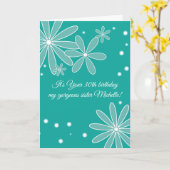 Carte d'anniversaire avec Fleur Turquoise (Fleur jaune)