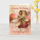 Carte d'anniversaire avec fraise et crème (Fleur jaune)