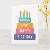 Carte d'anniversaire avec gâteau à étages (Fleur jaune)