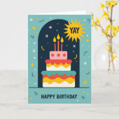 Carte d'anniversaire avec gâteau à étages (Fleur jaune)