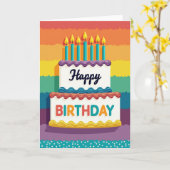 Carte d'anniversaire avec gâteau à étages (Fleur jaune)