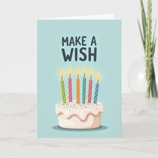 Carte d'anniversaire avec gâteau de voeux (Devant)