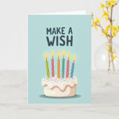 Carte d'anniversaire avec gâteau de voeux (Fleur jaune)