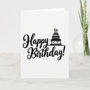 Carte d'anniversaire avec gâteau élégant