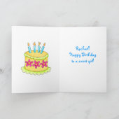 Carte d'anniversaire avec gâteau jaune (Intérieur)