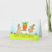 Carte d'anniversaire avec gâteau pour lapin (Devant)