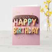 Carte d'anniversaire avec glaçage doux (Fleur jaune)