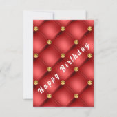 Carte d'anniversaire avec Gold Red Diamonds Tufted (Devant)