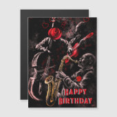 Carte d'anniversaire avec groupe de musique jazz (Devant / Derrière)