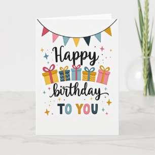 Carte d'anniversaire avec guirlande douce