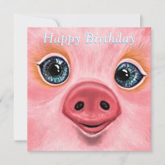 Carte d'anniversaire avec Happy Baby Pig - Smile (Devant)