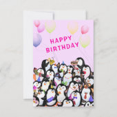 Carte d'anniversaire avec Happy Penguin Party (Devant)