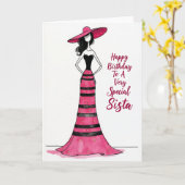 Carte d'anniversaire avec illustration chic (Fleur jaune)